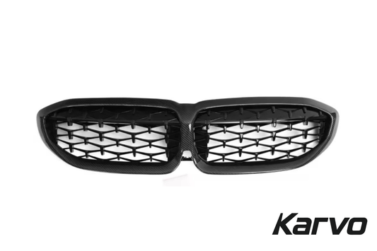 CARBON FIBER HONEYCOMB FRONT GRILLE REPLACEMENT- BMW G20 M340i & 330i PRE-LCI 2020-2022