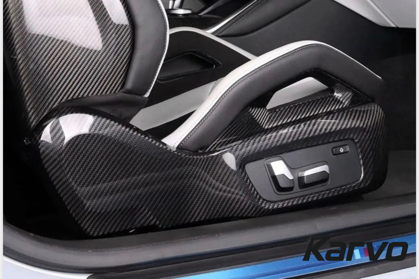 DRY CARBON FIBER BUCKET SEAT SIDE TRIM COVERS - BMW G80 M3, G82 M4 & G87 M2